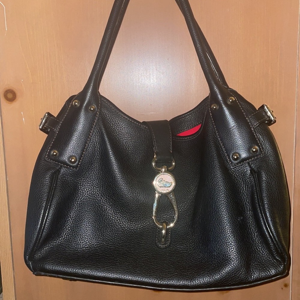 Dooney and Bourke Black Medium C logo satchel bag